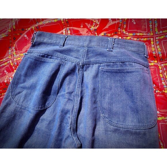 Vtg 1950s Rockabilly VLV Country Western Workwear Dark Denim Blue Jeans Sz 28-29 - Picture 6 of 7